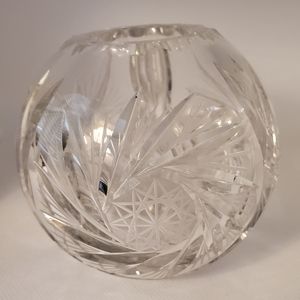 Cut Lead Crystal Pinwheel Small Rose Bowl